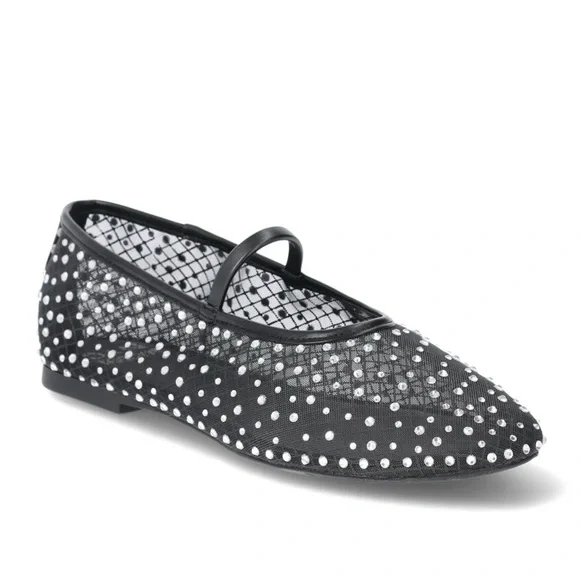 NWT Ballet Flat Mary-Jane Black Mesh Sz 10 - Picture 6 of 16